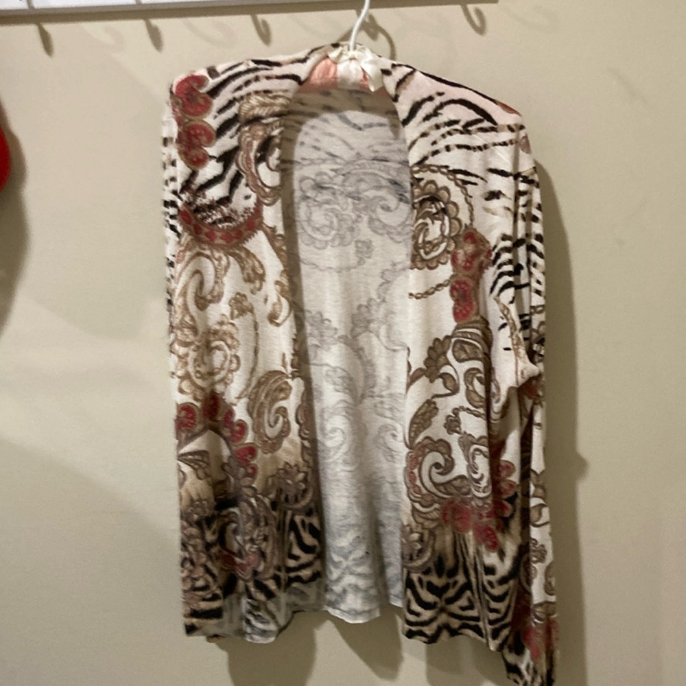 Floral and Animal Print Open Cardigan
